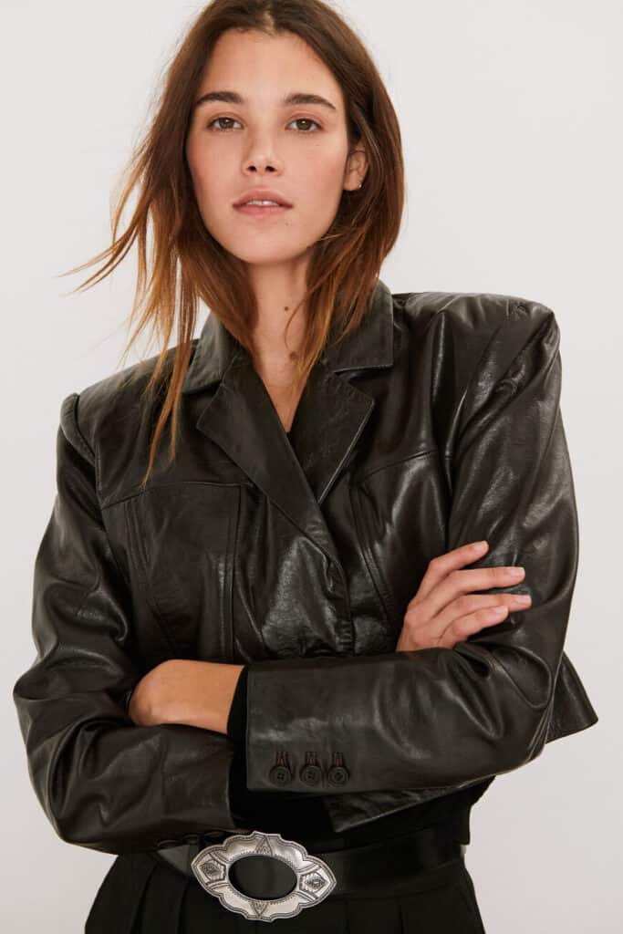 BA&SH Celia Leather Jacket Brown - Cocaranti