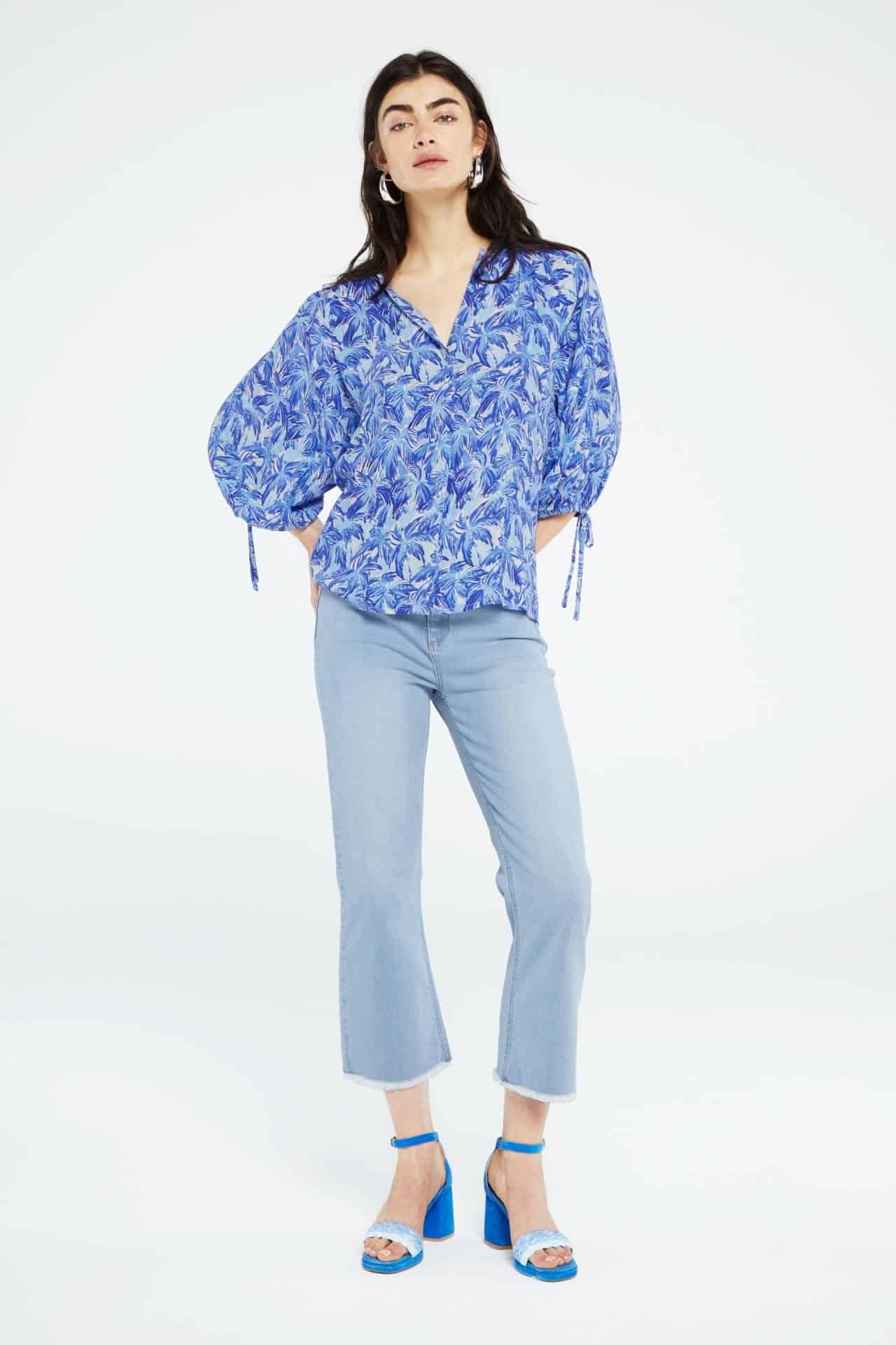 Fabienne Chapot Cooper Blouse Blue Palmetto - Cocaranti