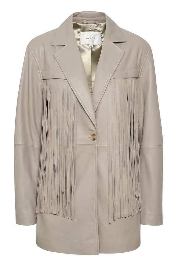 Gestuz AvivaGZ Frill Leather Blazer String Cocaranti